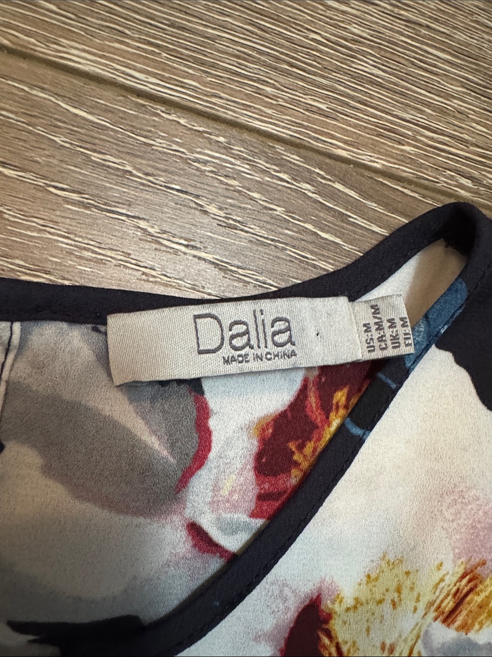 Dalia Navy Floral Sleeveless Camisole with White Blooms Medium - Picture 2 of 7